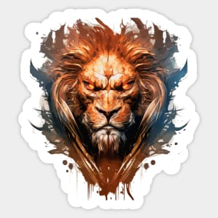 Lion Portrait Animal Painting Wildlife Outdoors Adventure Sticker